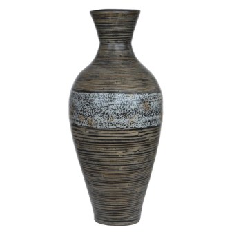 Hitit Motifli Vazo Taş Rengi Ev Aksesuarı