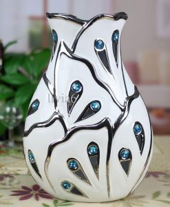 Konsol Dekorasyonu İçin Modern Taş Süslemeli Vazo
