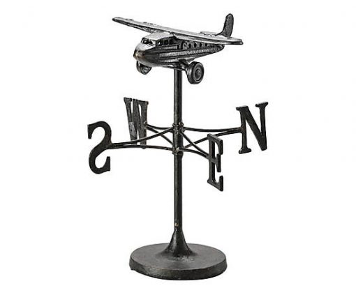 Metal Uçak ve Yön Gösterici Masa Üstü Dekoratif Obje
