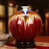 Kırmızı Çin Tarzı Sırlı Seramik Vazo Konsol Süsü