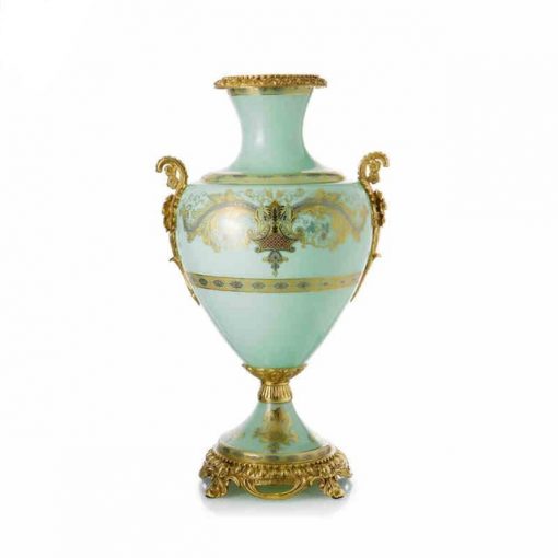 Sehpa Dekorasyonu İçin Klasik Gold Detaylı Rönesans Vazo